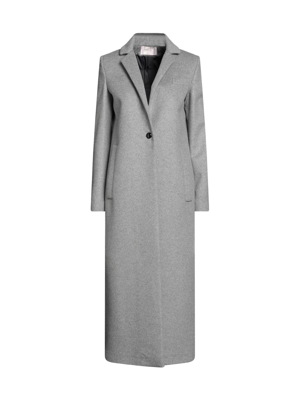 Sz 46 Medium Annie P Women’s Made In Italy 70% Wool Long Coat Light Grey